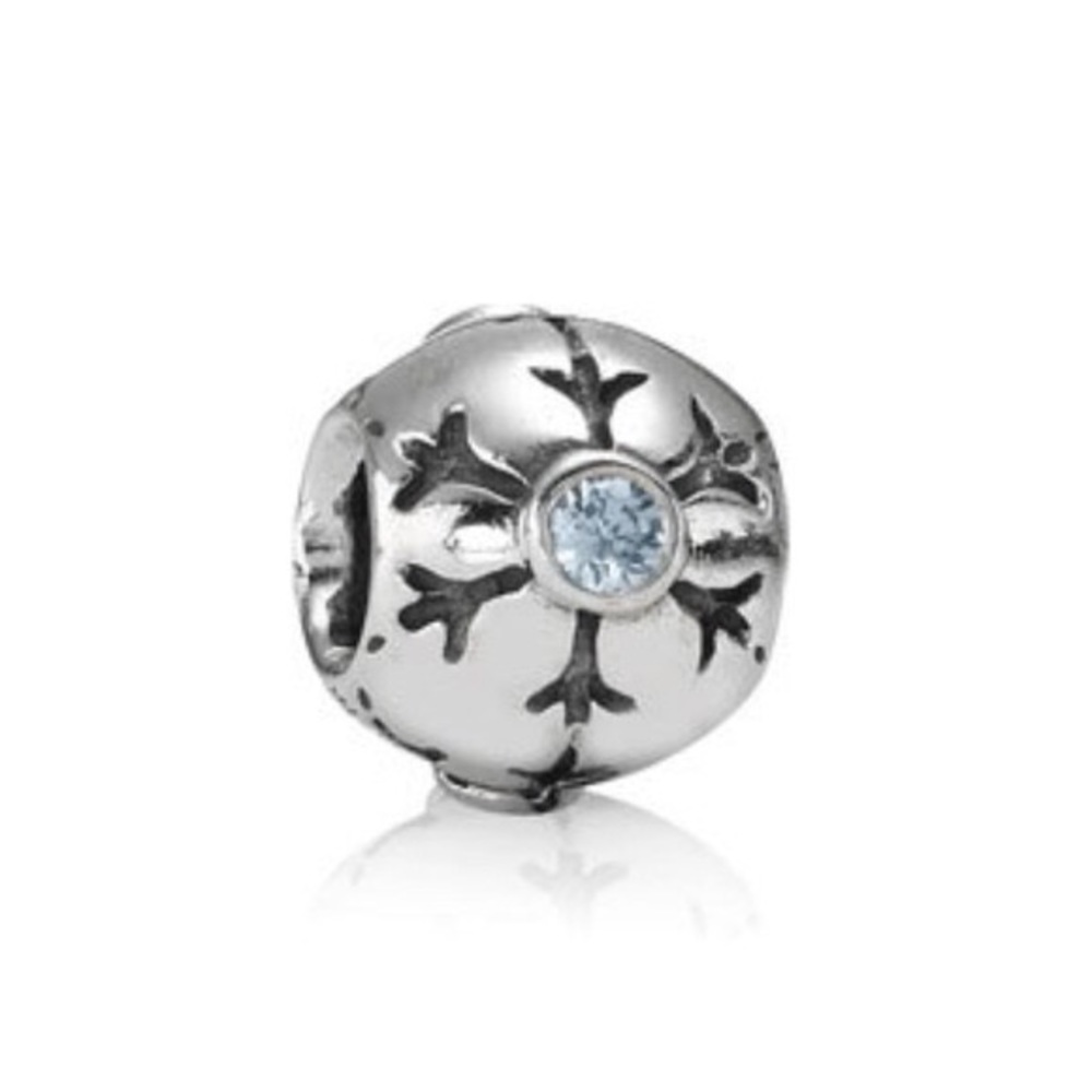 Pandora Retired Blue Crystal Snowflake Charm